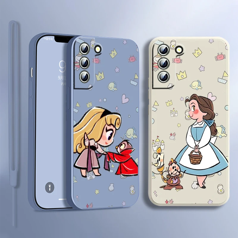 

Princess Anime Lovely Phone Case For Samsung Galaxy S23 S22 S21 S20 S10 S9 Ultra Plus Pro FE Liquid Rope Soft Phone Case Fundas