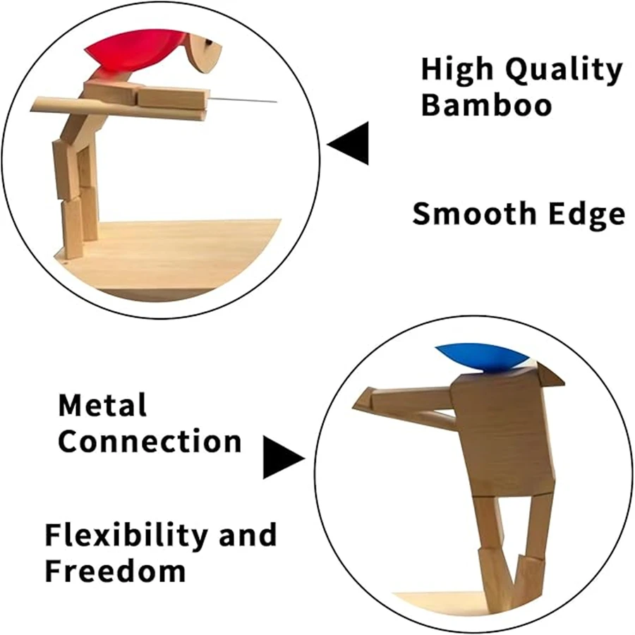 Новый 2024 Деревянный Марионетка Ручной Работы С Бамбуковым Воздушным Шаром