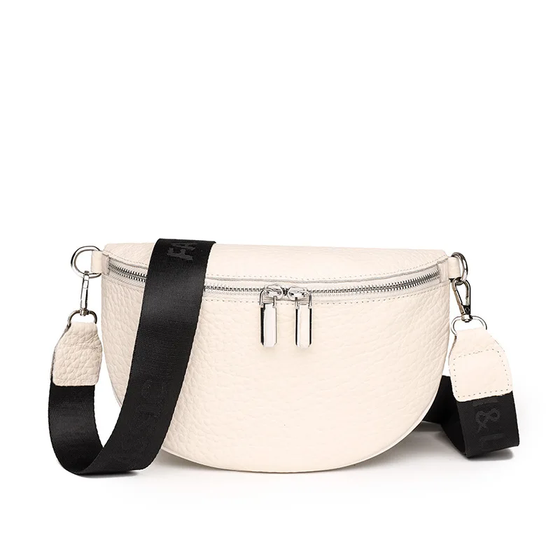 

Genuine Leather Chest Bag Women's Simple Saddle Bag Fashion Shoulder Bag Casual Solid Color Messenger Bag