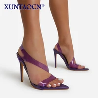 women pumps fashion high heels transparent shoes women jelly sandals sexy heels cross tied party shoes pumps 2022
