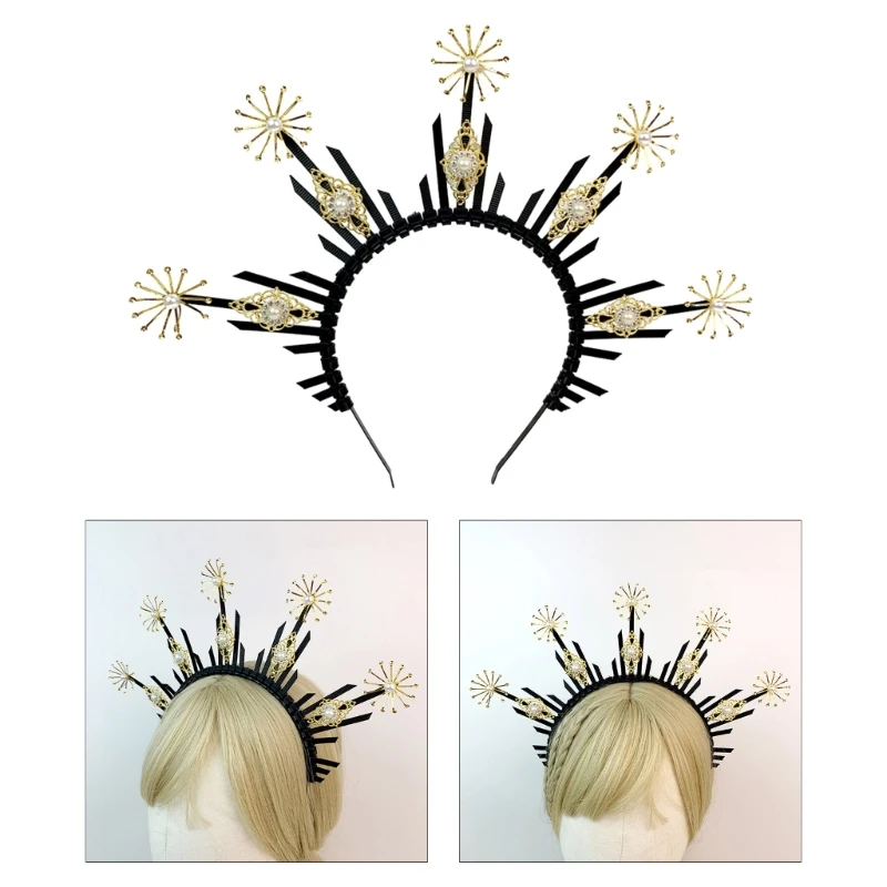 

Shinning Angel Holy Shape Headband Carnival Halloween Festival Hair Hoop for Cosplay Party Unisex Festival Headpiece
