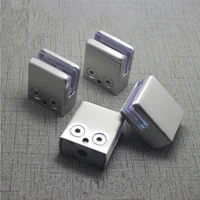 4pcs stainless steel square clamp holder bracket glass shelf handrails silver fish mouth clip bathroom support partition board