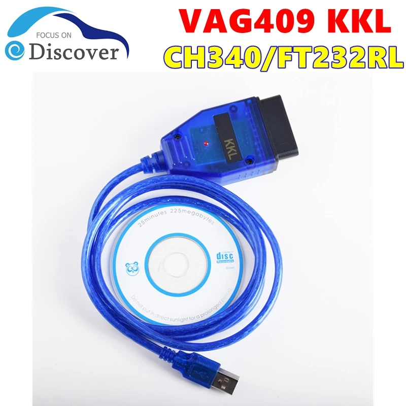 Автомобильный диагностический кабель FTDI VAG409 FT232RL CH340 с интерфейсом USB для Audi/Seat/VW/Skoda