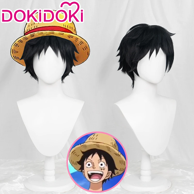 

IN STOCK Monkey D. Luffy Wig Anime Cosplay Wig DokiDoki Men Green Hair Cosplay Luffy Black Short Hair Heat Resistant Synthetic
