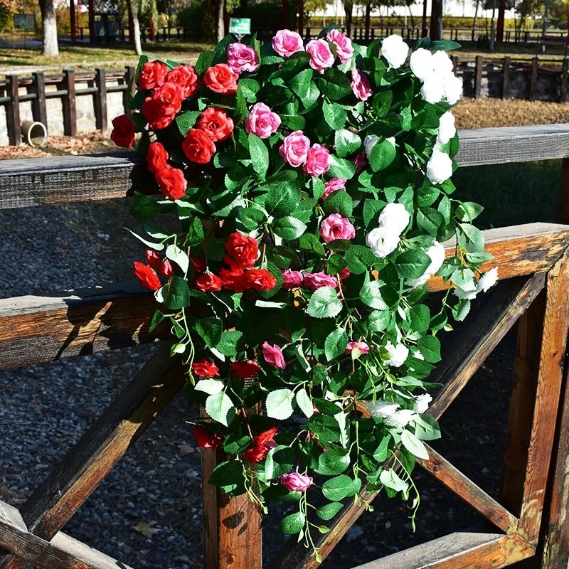 

Cheap, Artificial Green Plants, 90cm, Champagne Rose Vine, Home Decoration, Shopping Mall Hanging Vine, Balcony Hanging Basket,