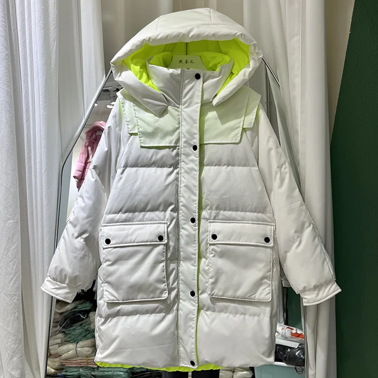 New Women Long Down Jacket Casual Style Autumn Winter Coats And Parkas Female Outwear