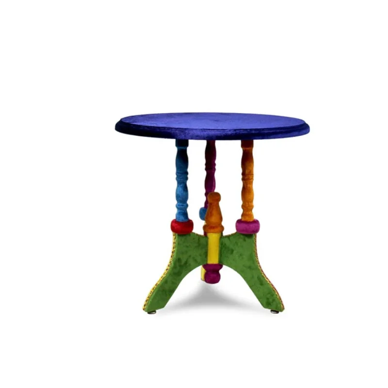 

Кофейный столик Nordi из массива дерева контрастных цветов на заказ, маленький круглый стол для балкона, угловой диван для квартиры, угловой стол для дивана