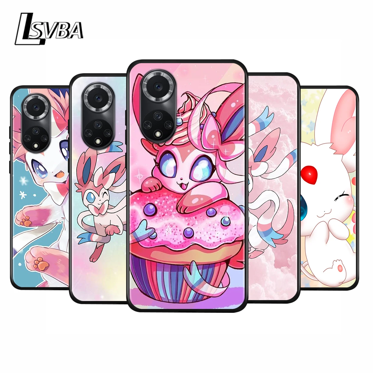 

Cute Sylveon Pokemon Soft TPU Silicone Cover For Huawei Nova 9 8i 5T 8 7 6 SE 7i 5 4 4E 3 3i Pro Phone Case Coque Shell
