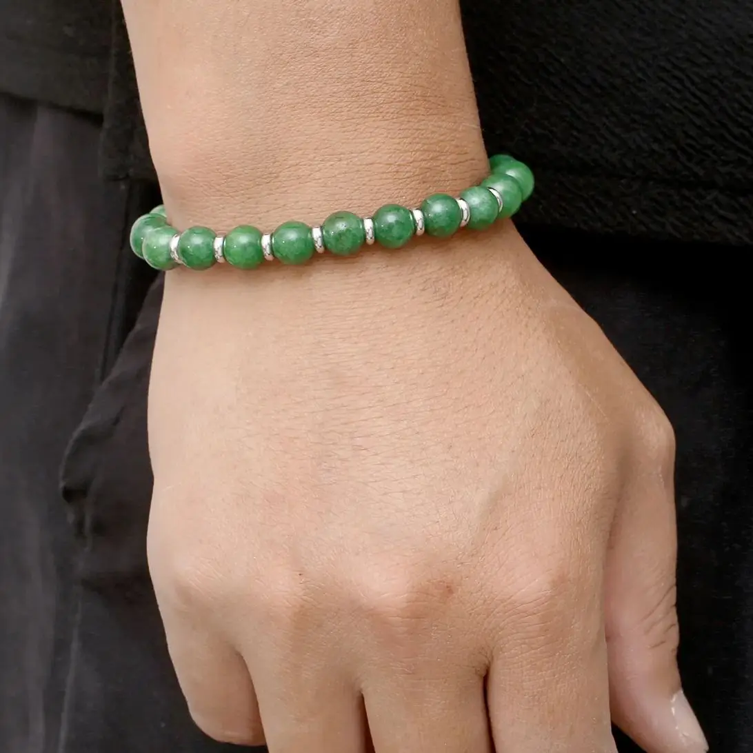Браслет с бусинами из натурального камня для женщин и мужчин эластичный браслет