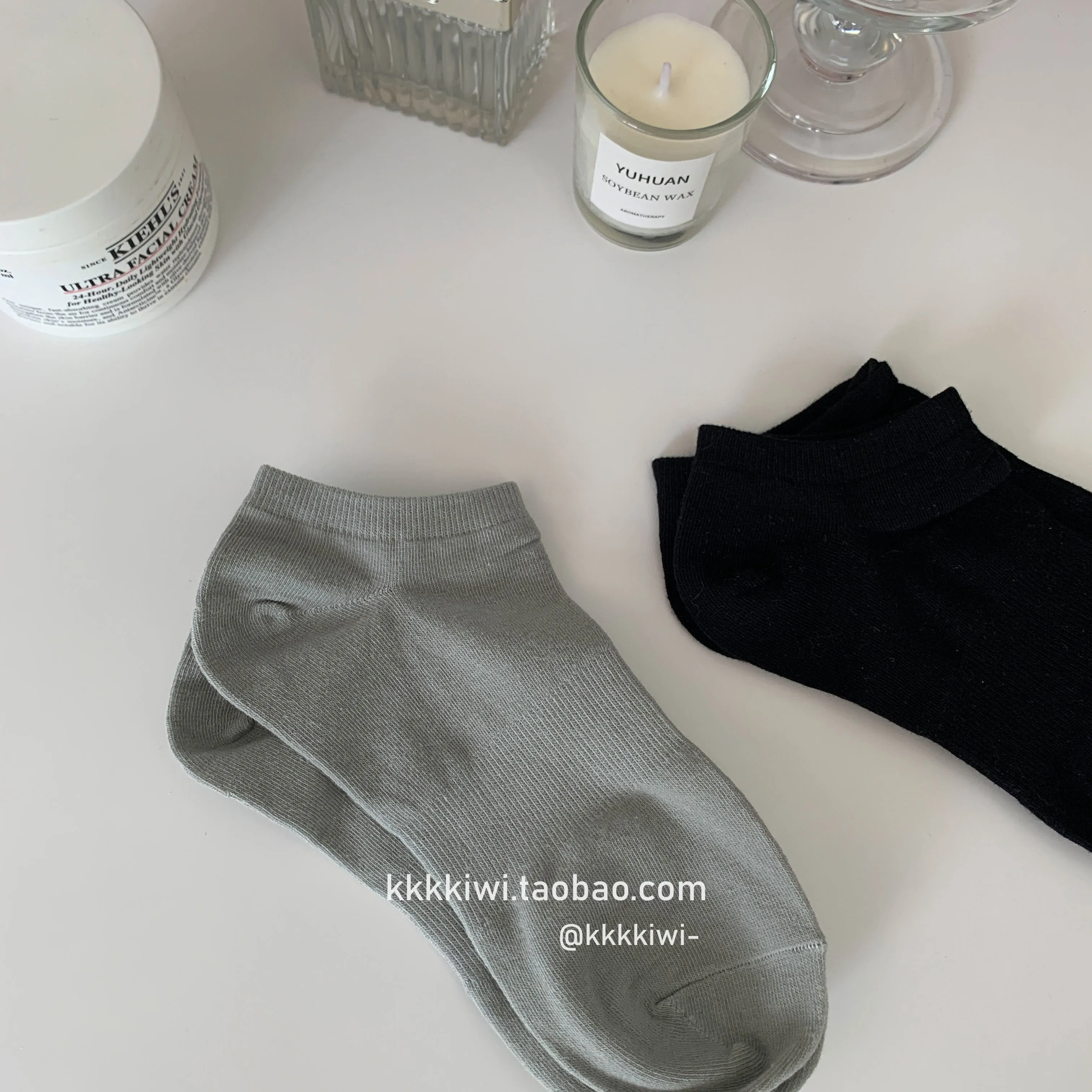 Can Match Everything Black White and Gray Simple Basic Socks ~ Four Seasons Well Wear Soft Glutinous Sports Leisur...