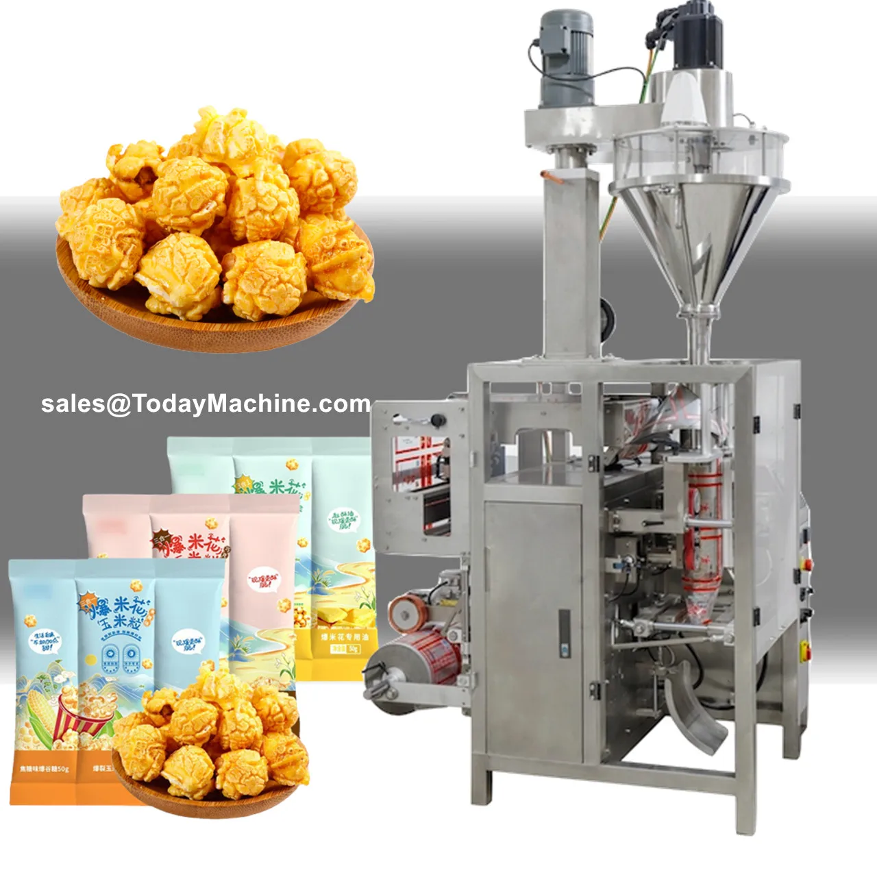 Автоматическая упаковочная машина для гранулированных продуктов, орехов, кедровых орехов с задним швом и воротниковой застежкой (art.: 3920da11375bd) - 3920da11375bd