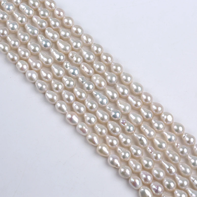 

Пряди белого пресноводного жемчуга Эдисона в стиле барокко, 6-7 мм, 7-8 мм