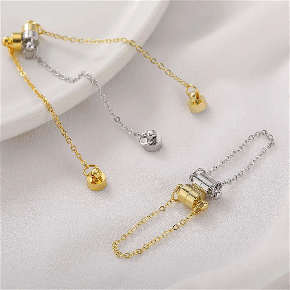 

1pcs 14K gold magnetic attraction clasp handmade DIY making chain closing connection clasp jewelry material accessories
