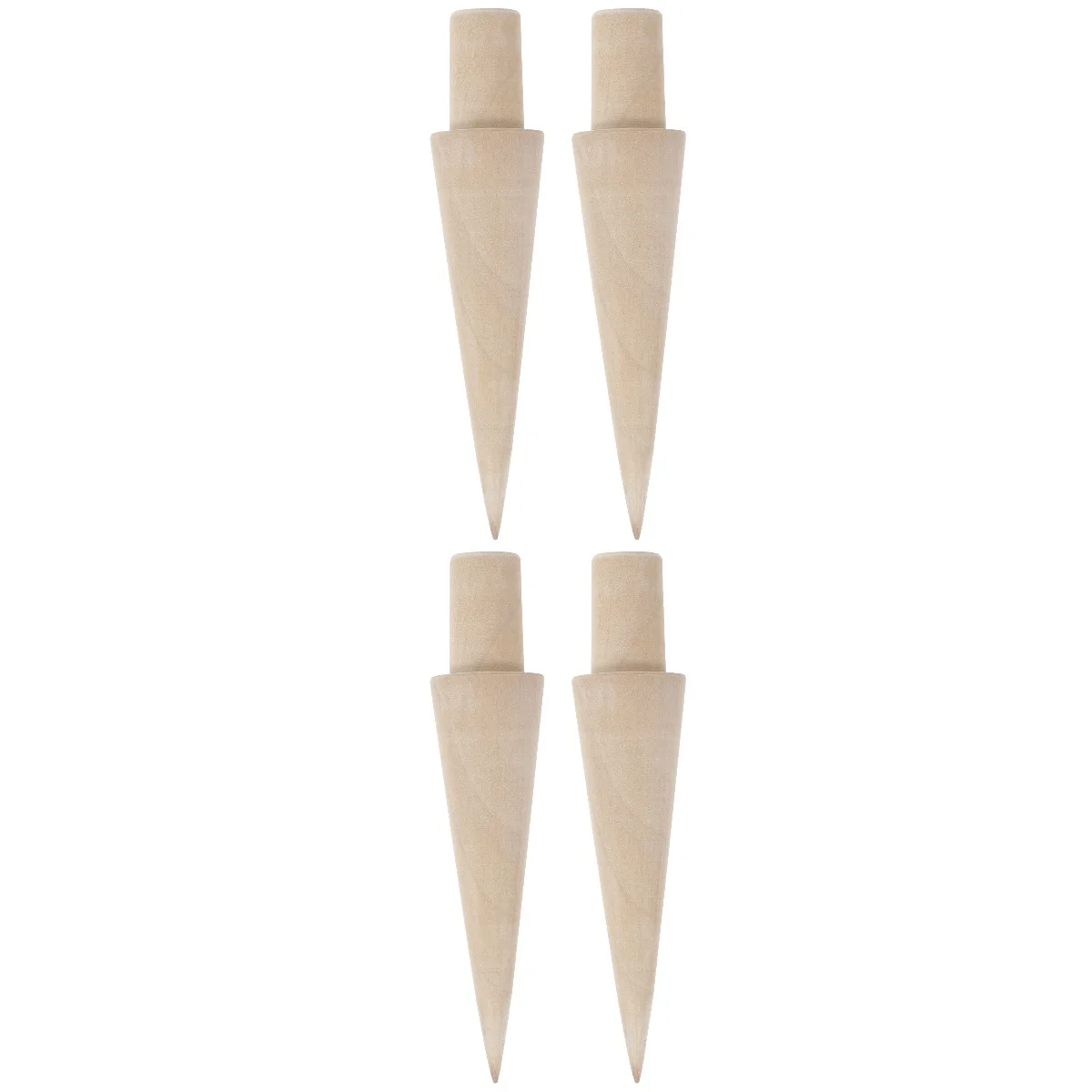 

4 pcs Wooden Cream Horn Mold Thickened Portable Cone Roller Kitchen Cooking Tools