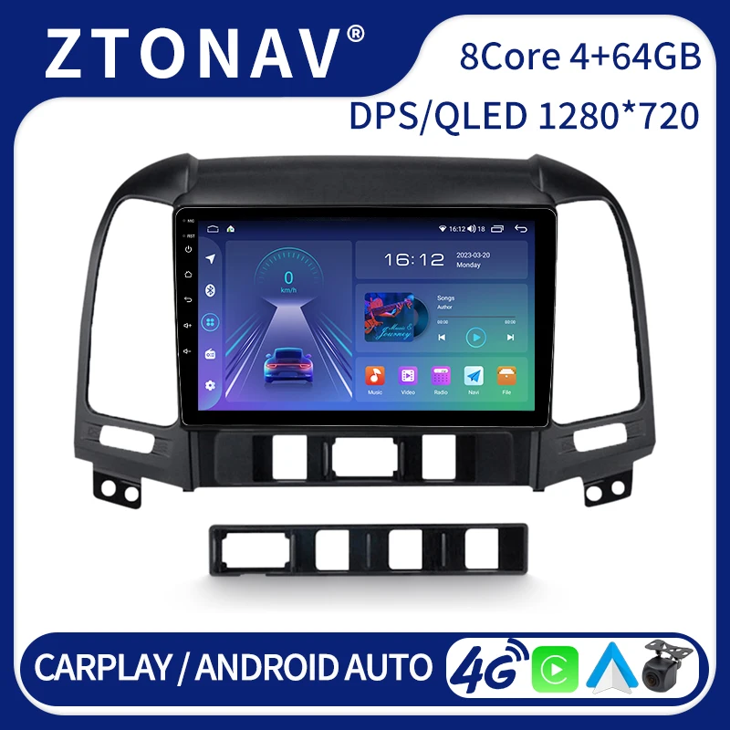 

Автомагнитола ZTONAV для Hyundai Santa Fe 2 2006 2007-2012, Android, GPS-навигация, мультимедийный видеоплеер для Carplay