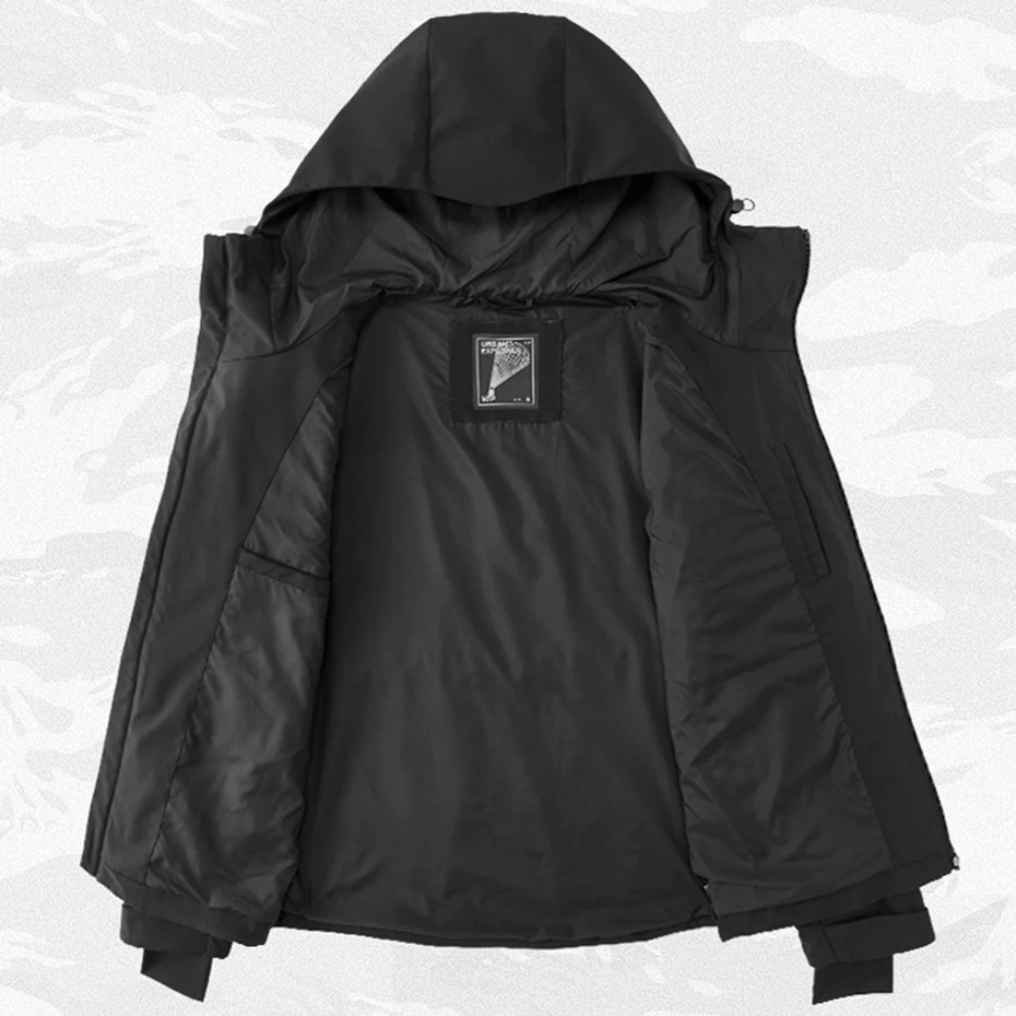 Куртка Techwear мужская с капюшоном модная ветровка в стиле хип-хоп и панк черная