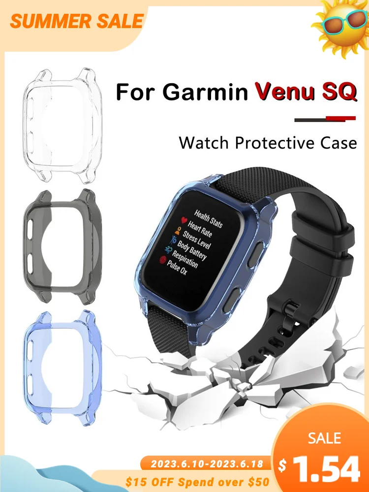 Мягкий защитный чехол для Garmin Venu SQ высокого качества из TPU, тонкий бампер Sq Smartwatch.