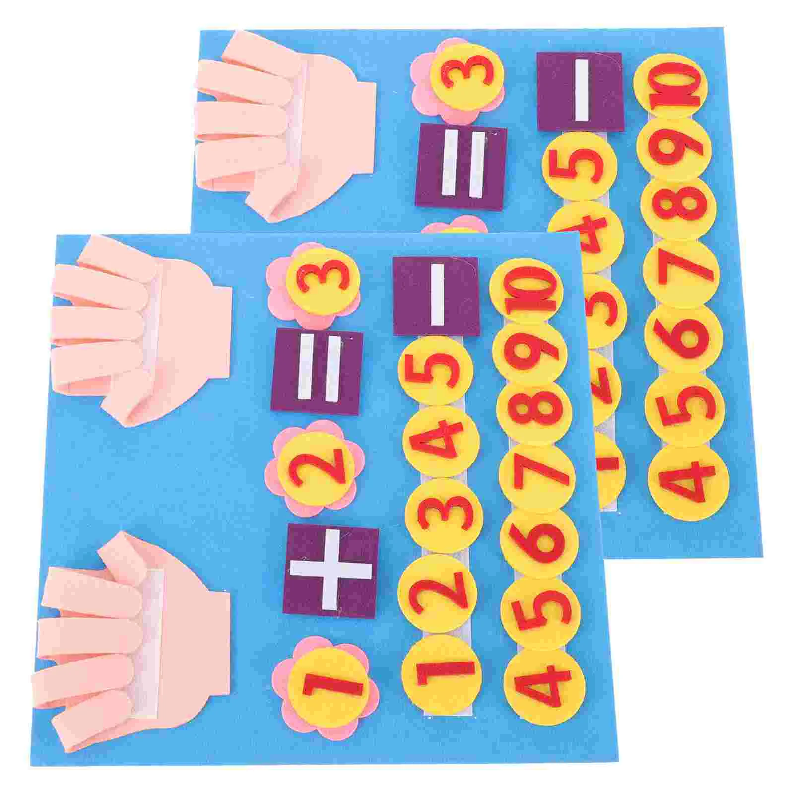 

2 Sets Felt Finger Toys Digital Board Number Teaching Aids Kids Math Addition Early Educational Toddler