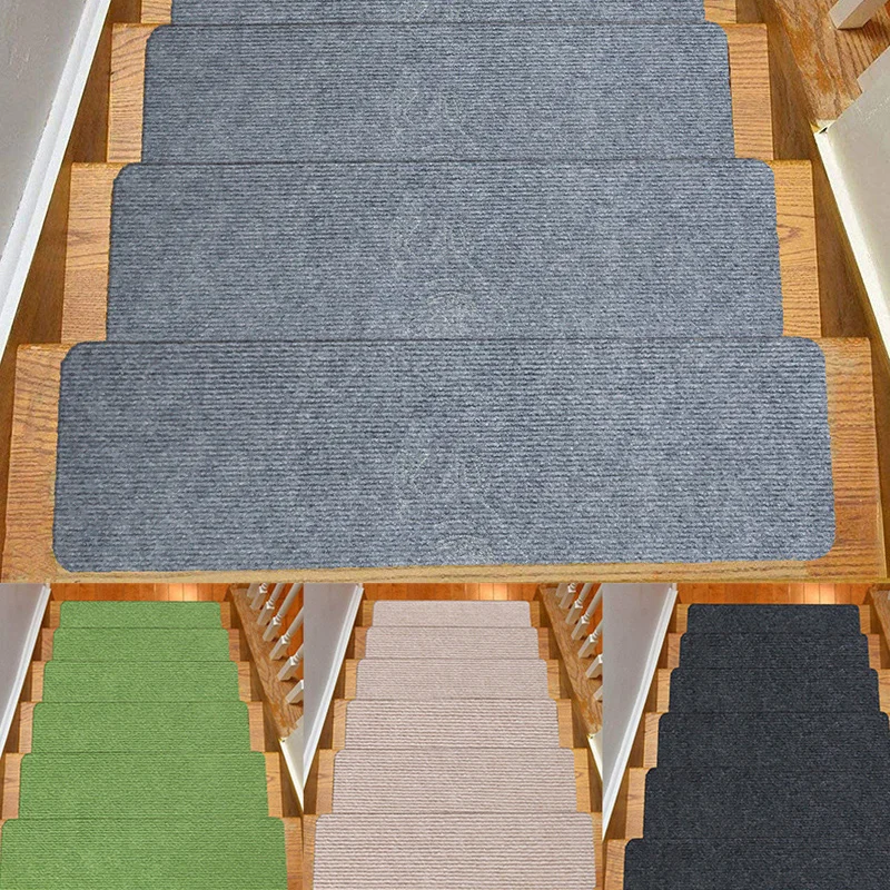 

10pcs Non-Adhesive Carpet Floor Mat Self-Adhesive Stair Mat Non-slip Water Absorption Stair Carpet Mat Protector Rug 20x76cm