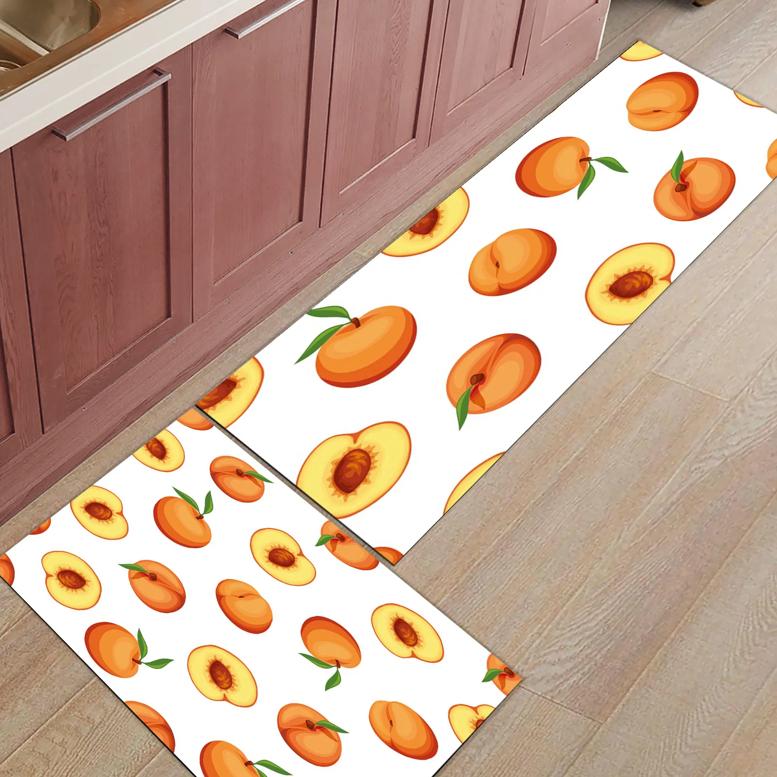 

Персиковые фрукты любовь желтые оранжевые противоскользящие напольные коврики для кухни Придверный коврик для ванной входной двери прикр...