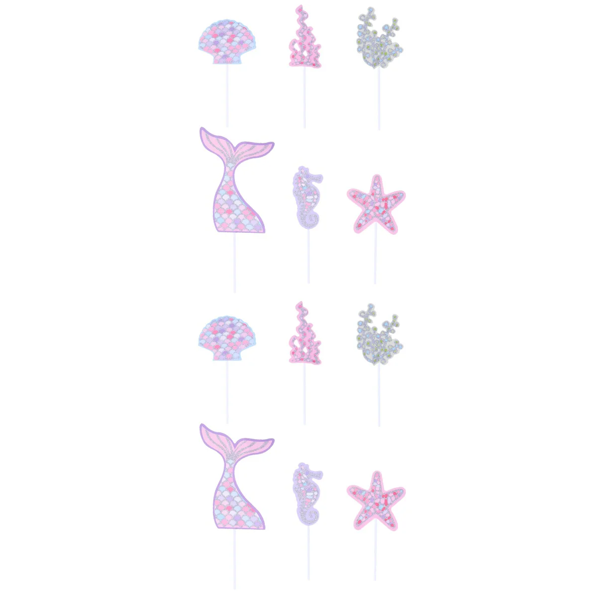 

72 pcs Sea Theme Cake Cupcake Toppers Muffin Fruit Picks Baby Shower Birthday Party Favors Supplies (Silver)