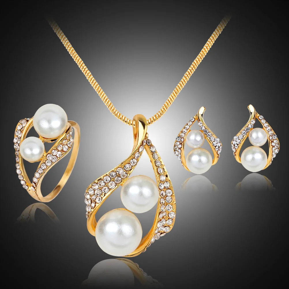 

1 Set Set Decorative Pearl Fashionable Elegant Simple Bridal Set for Bride