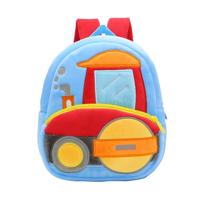 2-4 Years Engineering Vehicle Excavator Cartoon Car Kids Plush Backpack Toy Bag Gifts Kindergarten Boys Girls Student Bags 2022 images - 6