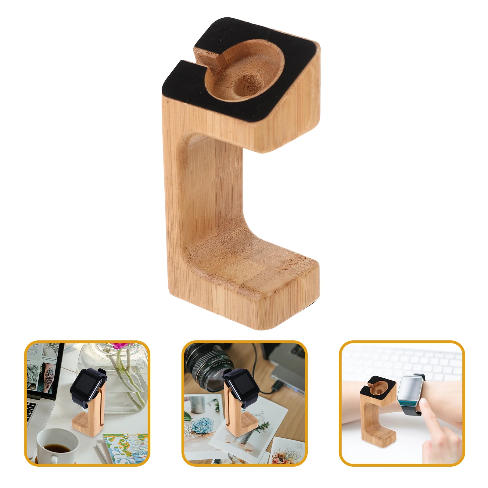 1 шт. подставка для зарядки часов бамбуковый кронштейн держатель умных дисплея