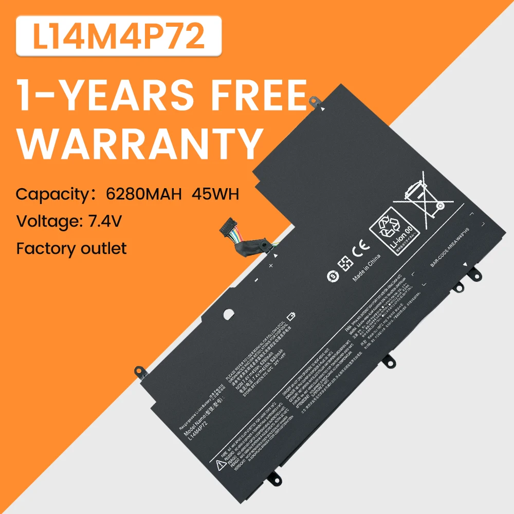 Аккумулятор L14S4P72 L14M4P72 для ноутбука Lenovo Yoga 3 14 700 14ISK Series 14-IFI 14-ISE 6230 мАч