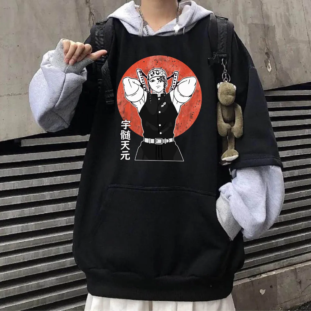

Demon Slayer Tengen Uzui Unisex Anime Hoodie Punk Harajuku Pullovers Tops Long Sleeves Man Woman