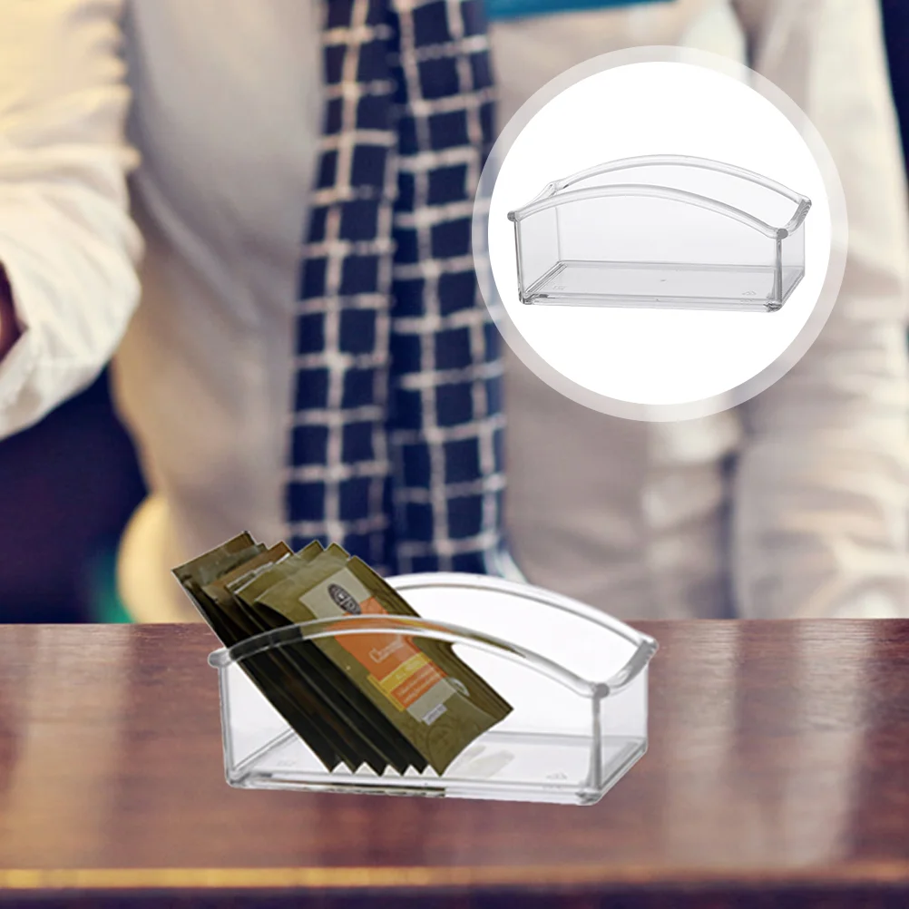 

Tea Organizer Box Holder Clear Sugar Acrylic Coffee Storage Transparent Packets Packet Office Container Home Candy Kitchen
