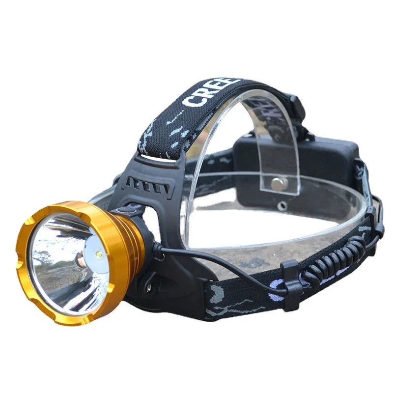 

LED strong light headlight outdoor big head high power 18650 rechargeable headlight aluminum alloy