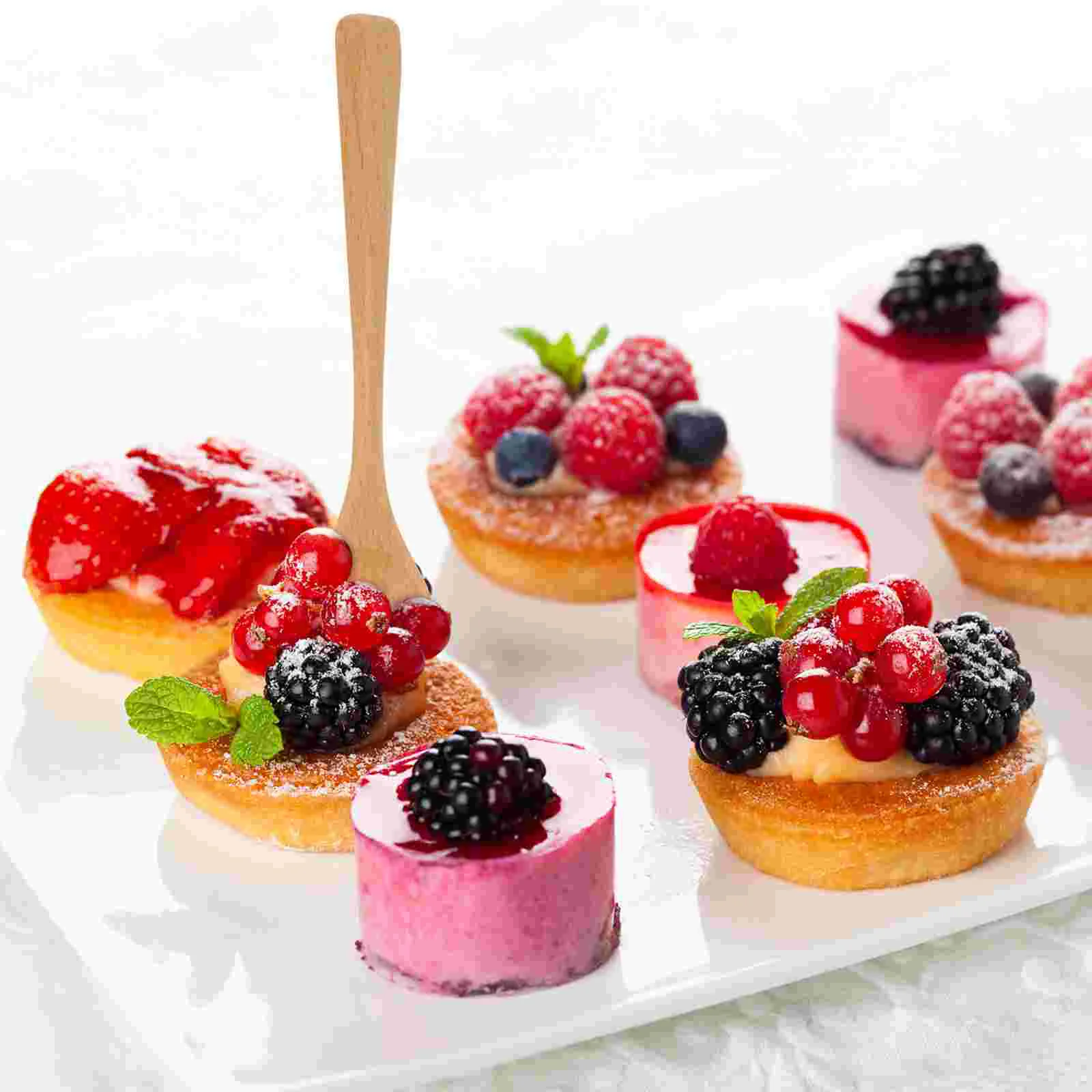 

Spoon Wooden Fork Set Forksdinner Spoons Salad Cutlery Tableware Party Appetizer Eating Soup Japanese Portable Dessert Utensil