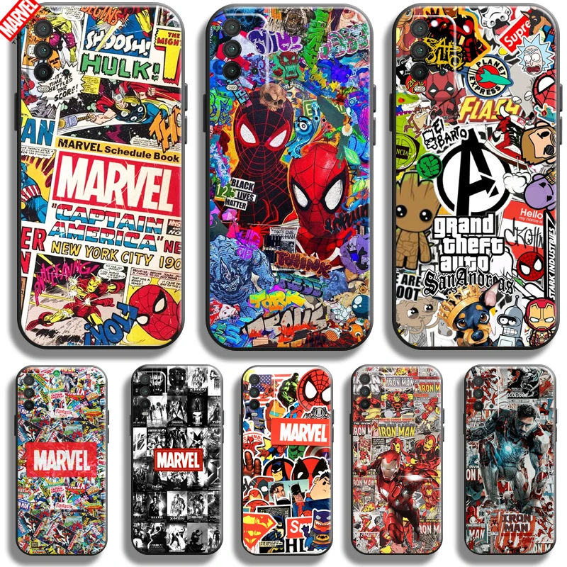 

Marvel Comics Logo For Xiaomi Redmi 9T Phone Case Redmi 9T Soft Coque Funda Silicone Cover Liquid Silicon Black