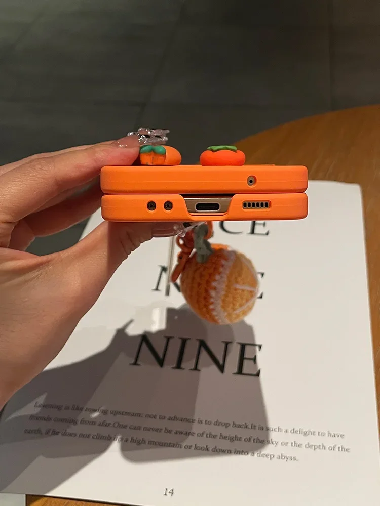 Чехол для Samsung Galaxy Z Flip 3 4 5 6 zflip4 защитный чехол с милым кулоном и улыбающимся