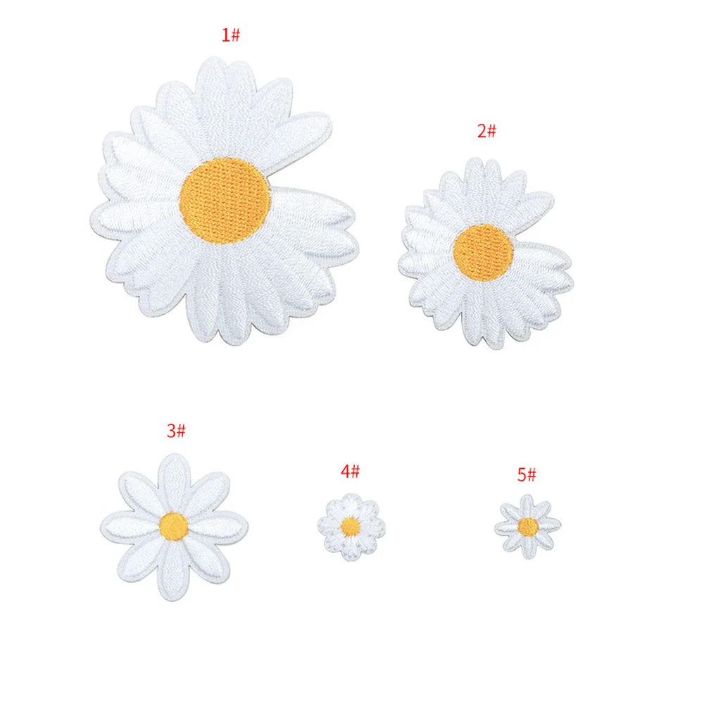5 шт. патчи на одежду с маргариткой и цветком