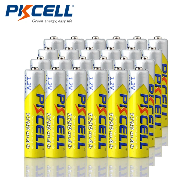 

Аккумуляторные батарейки PKCELL Ni-MH AAA, батарейки AAA NIMH высокой мощности, 1,2 в, 1200 мАч для фонарика, игрушек, всего 24 шт./лот