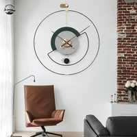 copper clock round large swingable wall clock minimalist design home living room decoration relogio de parede light luxury a