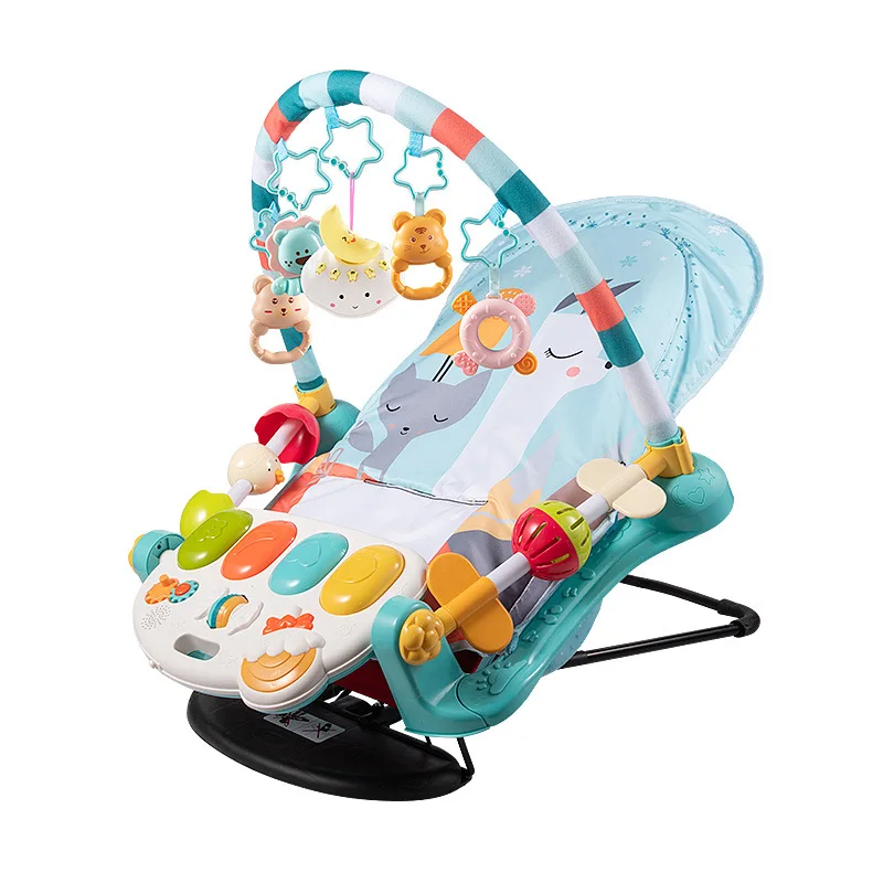 baby soft play mat with piano + baby rocking chair 3 in 1 rocking chair musical playmat