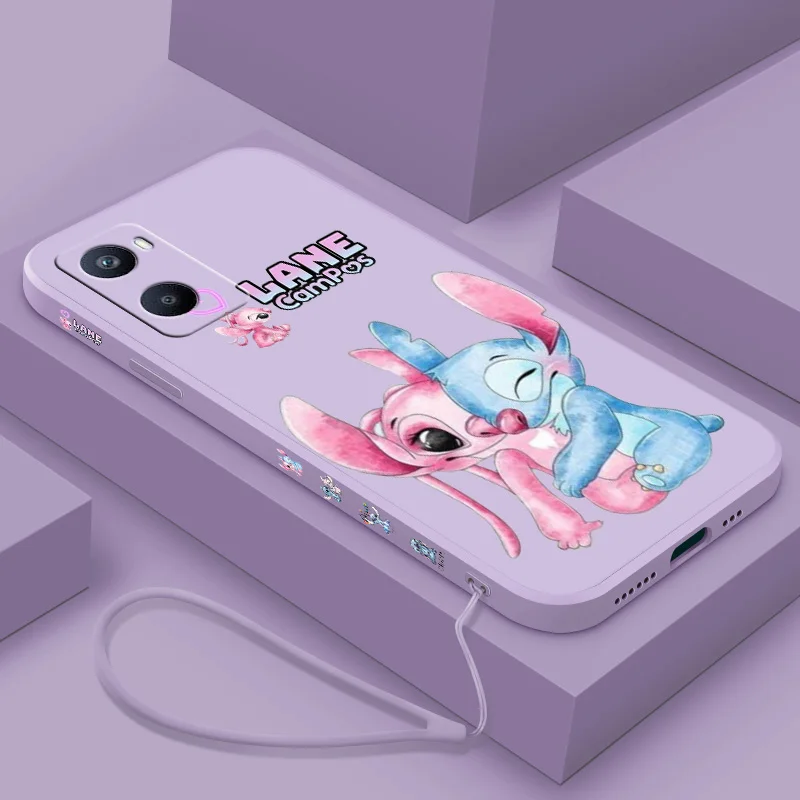 

Disney Stitch Butterfly For OPPO A96 A94 A93 A77S A76 A74 A73 A72 A57E A57S A56S A54S 2022 Liquid Left Rope Phone Case