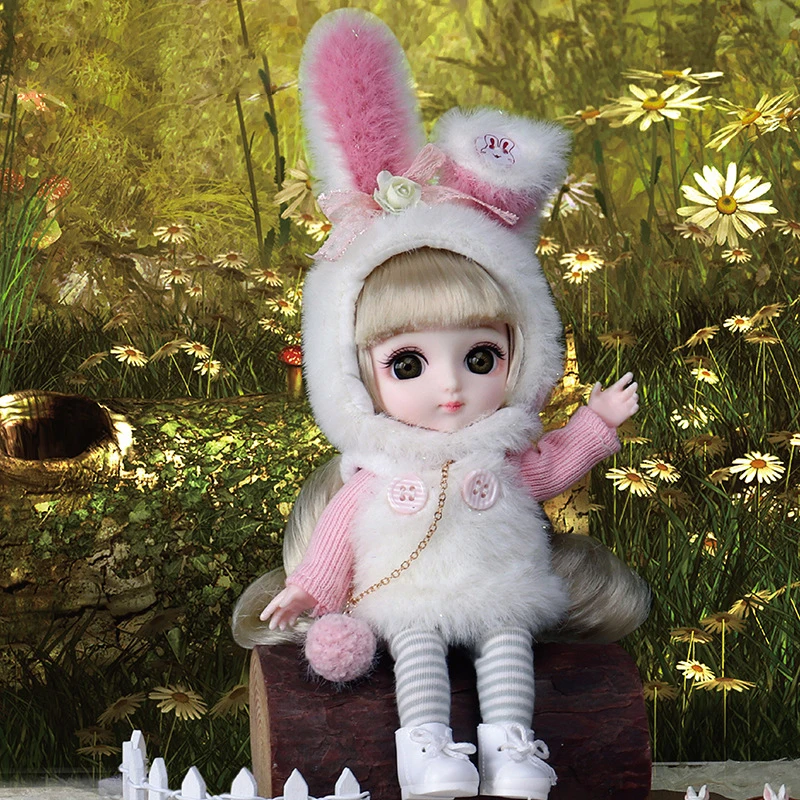 

High Quality 16cm Doll Palm Animal Doll 14 Joint Dress Up Princess Doll Girl Toy Gift Bjd Doll Full Set