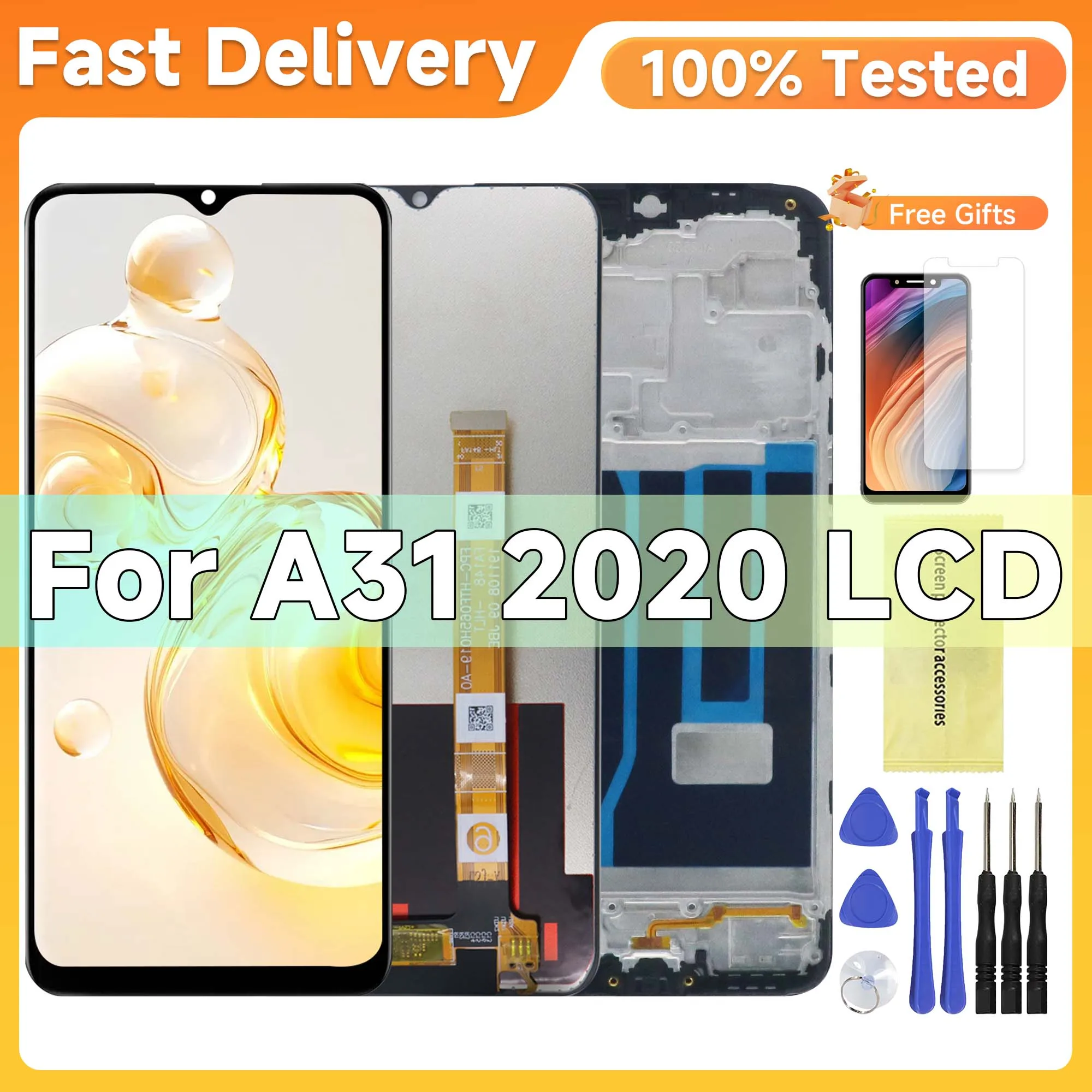 6 5 ''для OPPO A31 2020 CPH2015 CPH2073 CPH2081 CPH2029 CPH2031 ЖК-дисплей с сенсорным экраном и рамкой