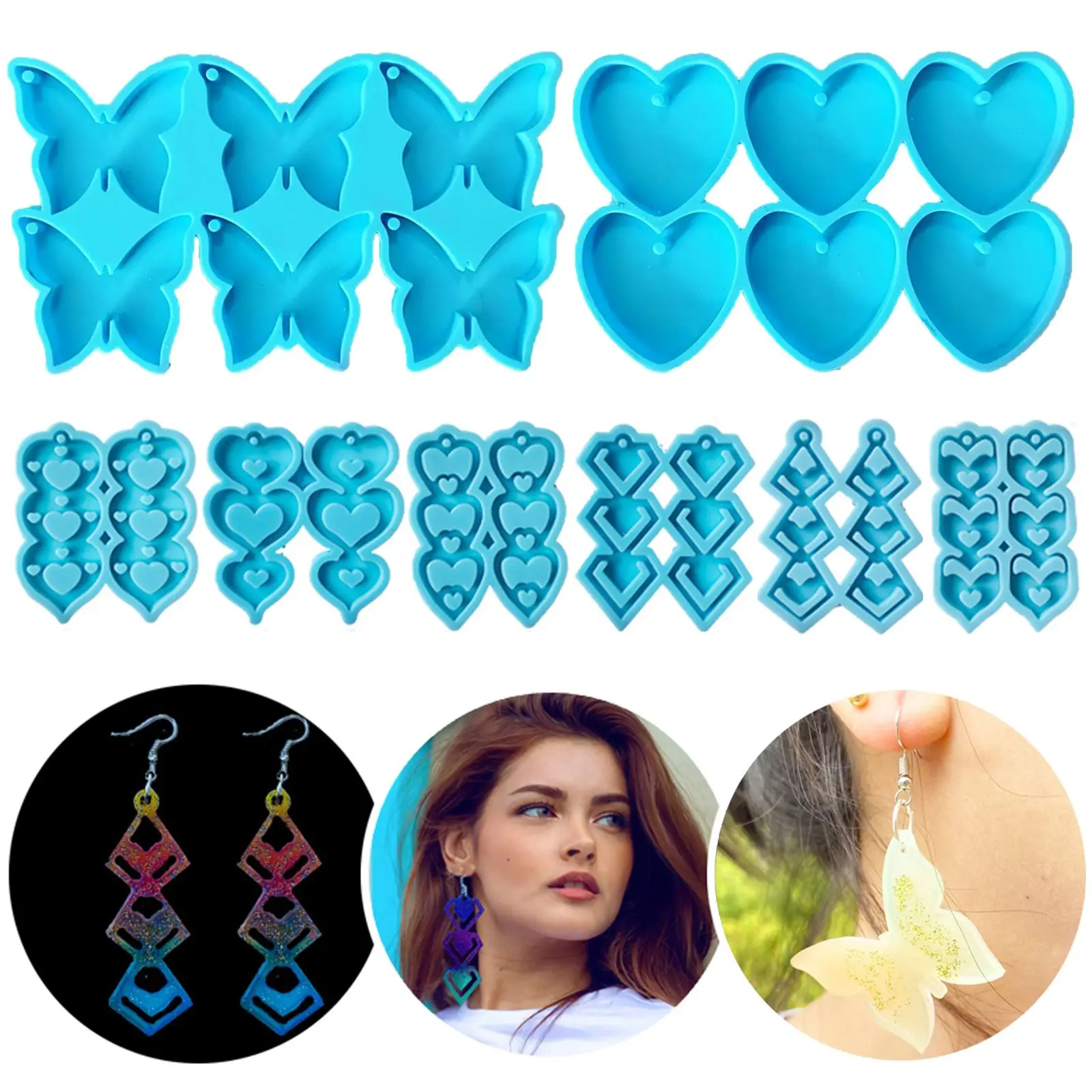 Серьги подвеска искусственная бабочка ожерелье в форме сердца брелок поделки