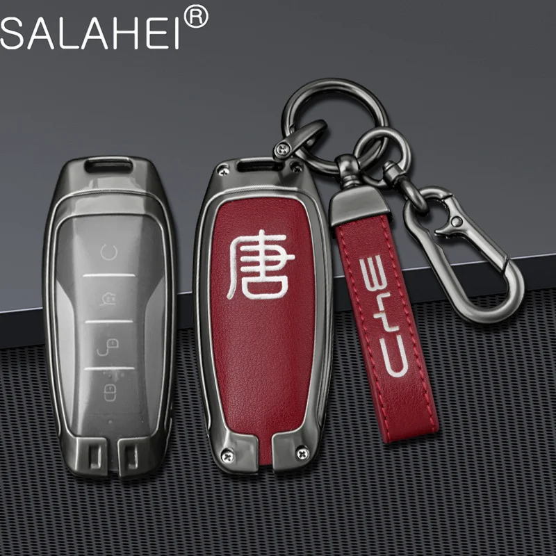 

Zinc Alloy Car Key Cover Case Key Bag Shell Holder Full Protection Keychain For BYD Tang Dm Dmi EV Fob Auto Interior Accessories