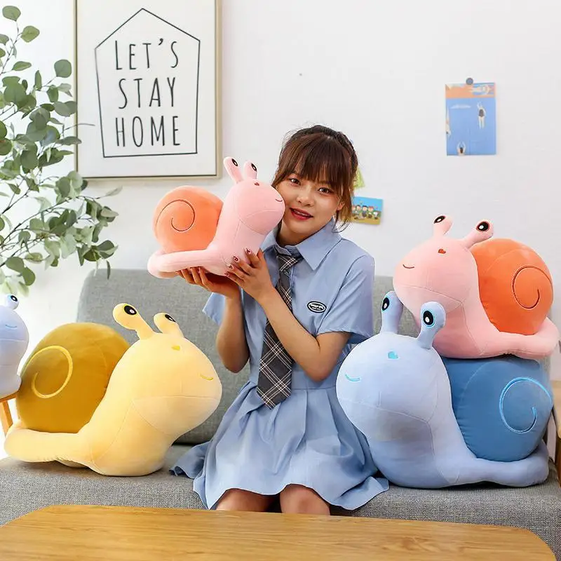 

20-65cm Cartoon Snails Plush Toys Kawaii Animal Pillow Stuffed Soft Kawaii Snail Dolls Sofa Cushion Cute Birthday Gift For Girls