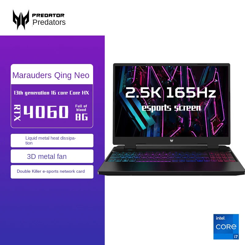Acer Shadow Knight Qing NEO 16 Inch Gaming Laptop Computer Notebook i5-13500HX RTX4050 6GB/RTX4060 8GB 165Hz/2560*1600