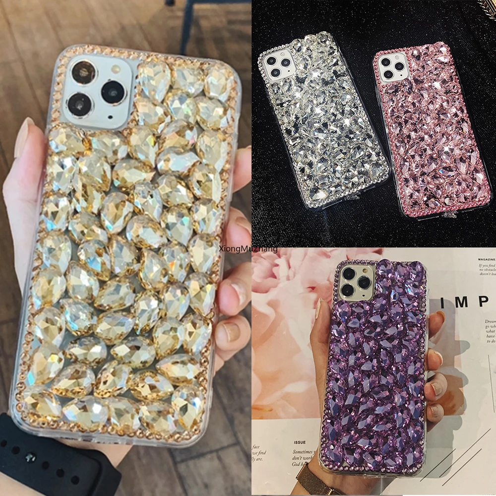 

Bling Crystal Full Diamond Back Cover For Samsung M10 M20 M01 M02 M30 M21 M52 M62 M42 M32 M22 Case Glitter Women Luxury Fashion