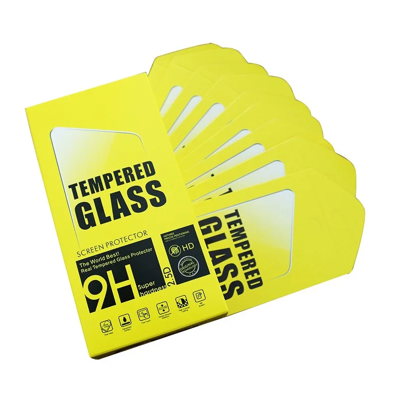 200pcs/lot 175*87mm Green Universal Paper Retail Package Packaging Box For Cell Phone 9H Tempered Glass Screen Protector Film