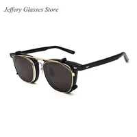 2022 new polarized light sunglasses with clip men fashion vintage round summer uv protection outdoor driving glasses