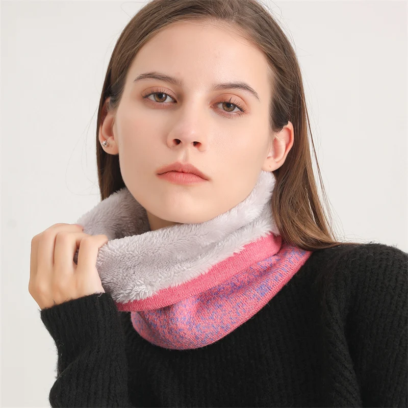 

Зимний женский шарф-кольцо 2023, утолщенные теплые флисовые шарфы для шеи, мужские шарфы Bufanda, вязаный воротник для лыж и альпинизма, фуляр, бандана
